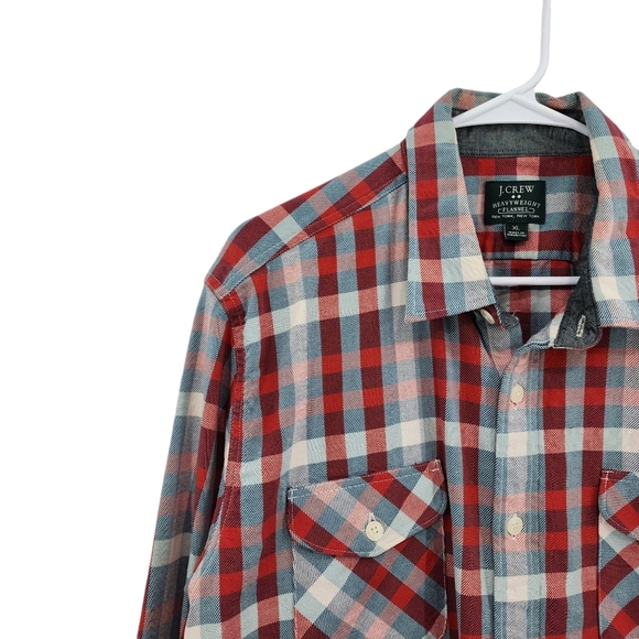 J. Crew Men's 100% Cotton Heavyweight Flannel Button Front Pocket Shirt - XL - Picture 2 of 6